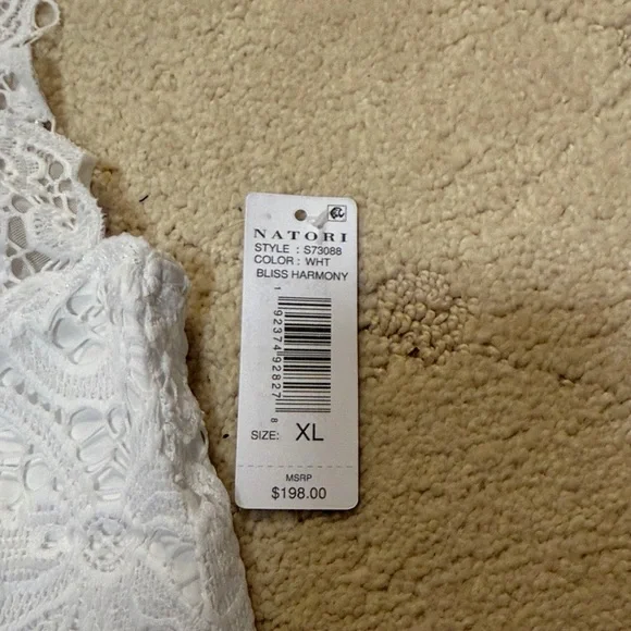 NWT Natori Bliss Harmony Elegant White Lace Nightgown 100% Cotton XL - Picture 4 of 6